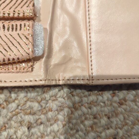 Nanette Lepore PVC Fold Phone Lip Stick Wallet Clutch Rose Gold RFID Lined - Picture 6 of 10